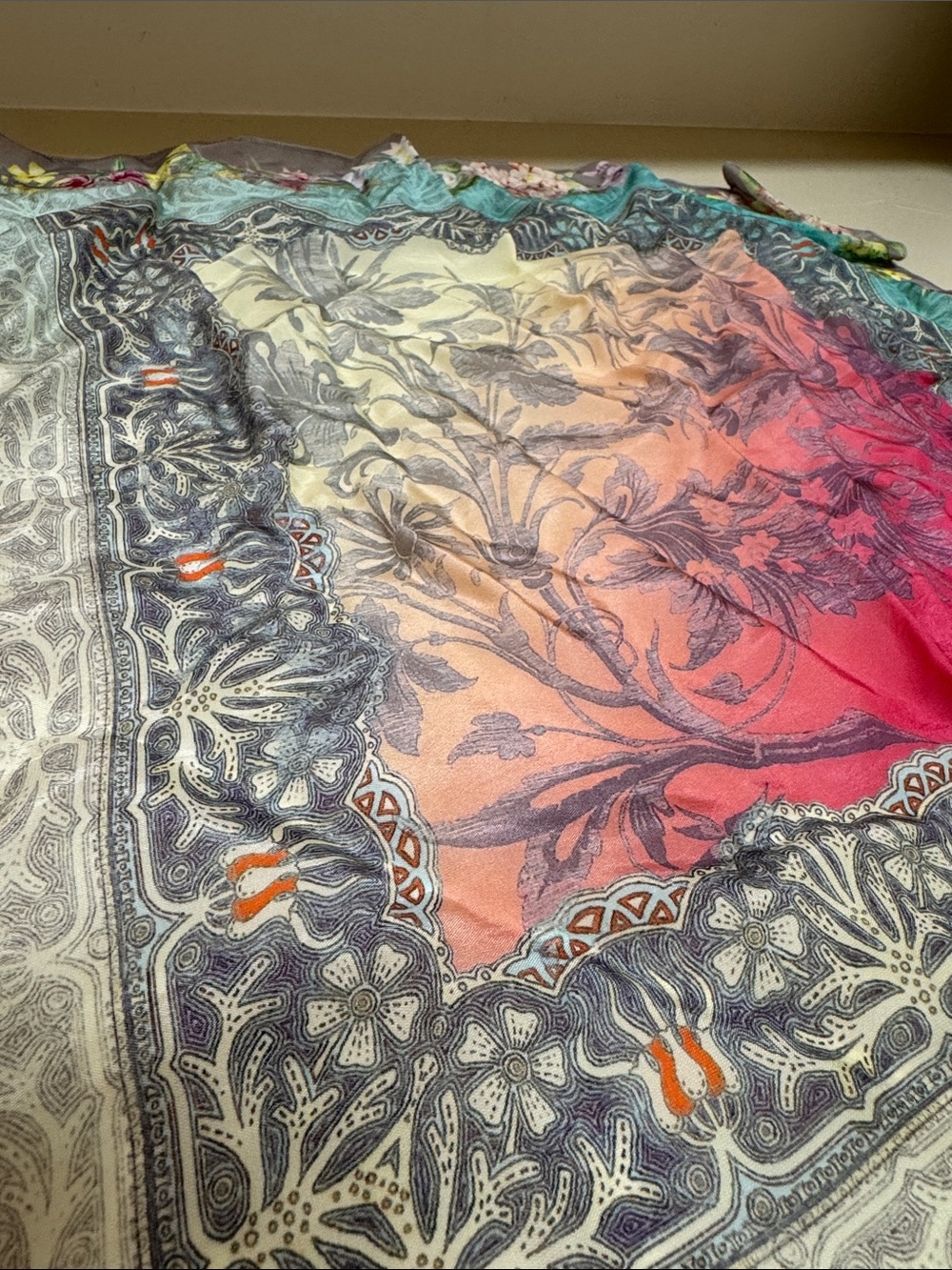Johnny Was small square scarf - Picture 5 of 6